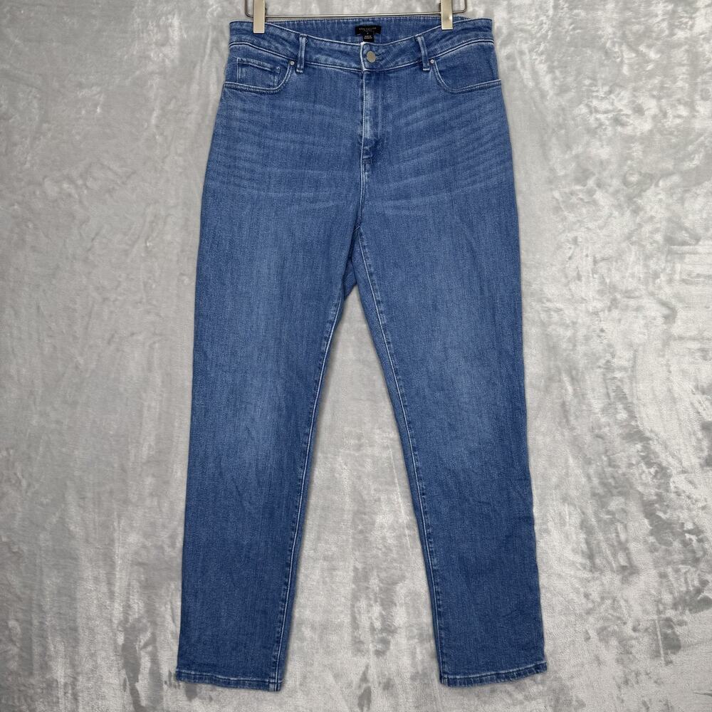 Ann Taylor Factory Jeans Womens 6 Blue High Rise Stretch Denim Tapered Leg Pants